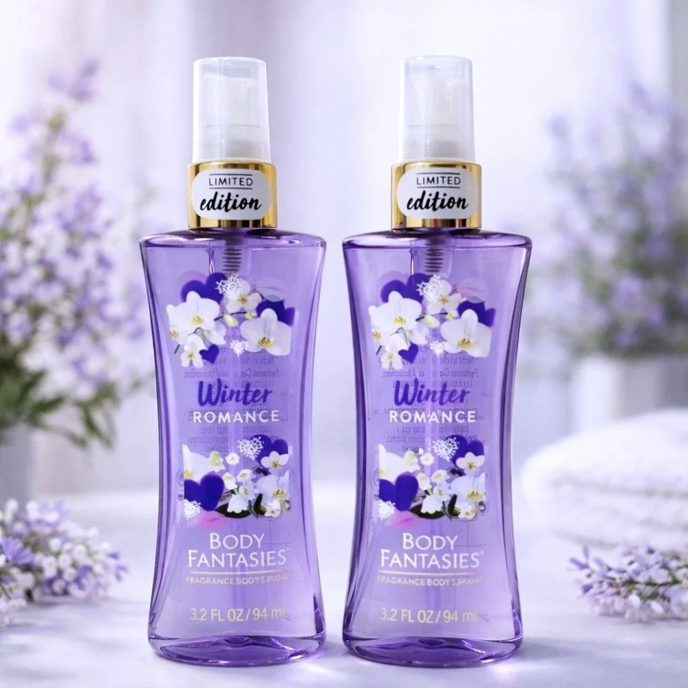 Body Fantasies Winter Romance Body Spray Limited Edition 2pk 3.2oz Purple Women